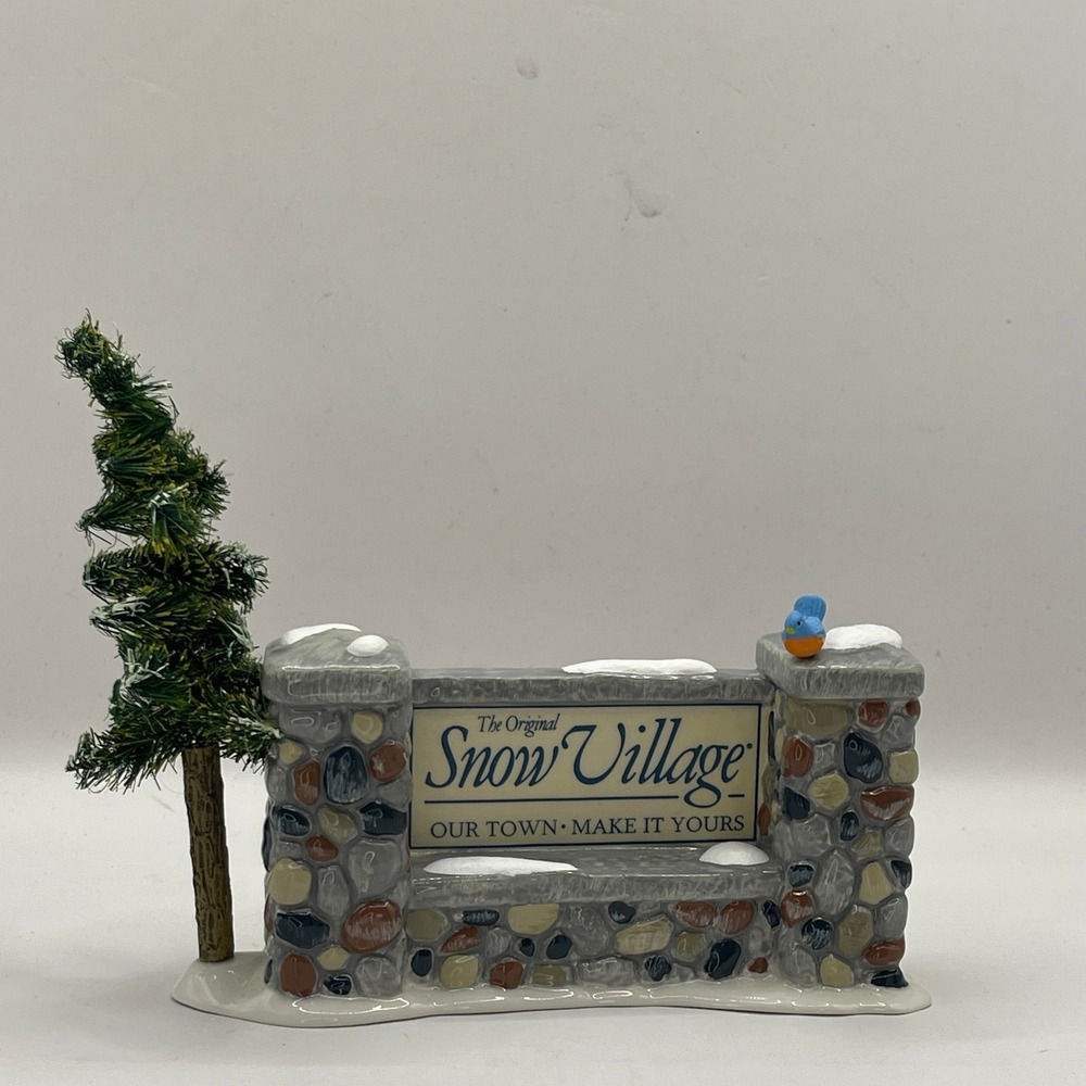 Department 56 Snow Village Welcome Sign Our Town 799975 Ceramic Accessory